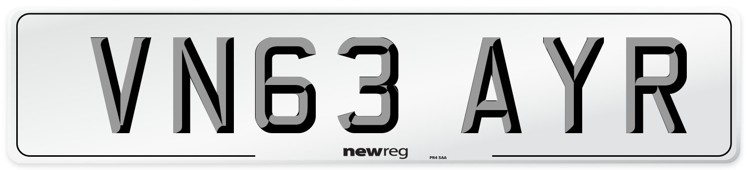 VN63 AYR Number Plate from New Reg